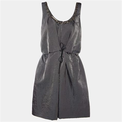 Embellished wool dress Anthracite gray 